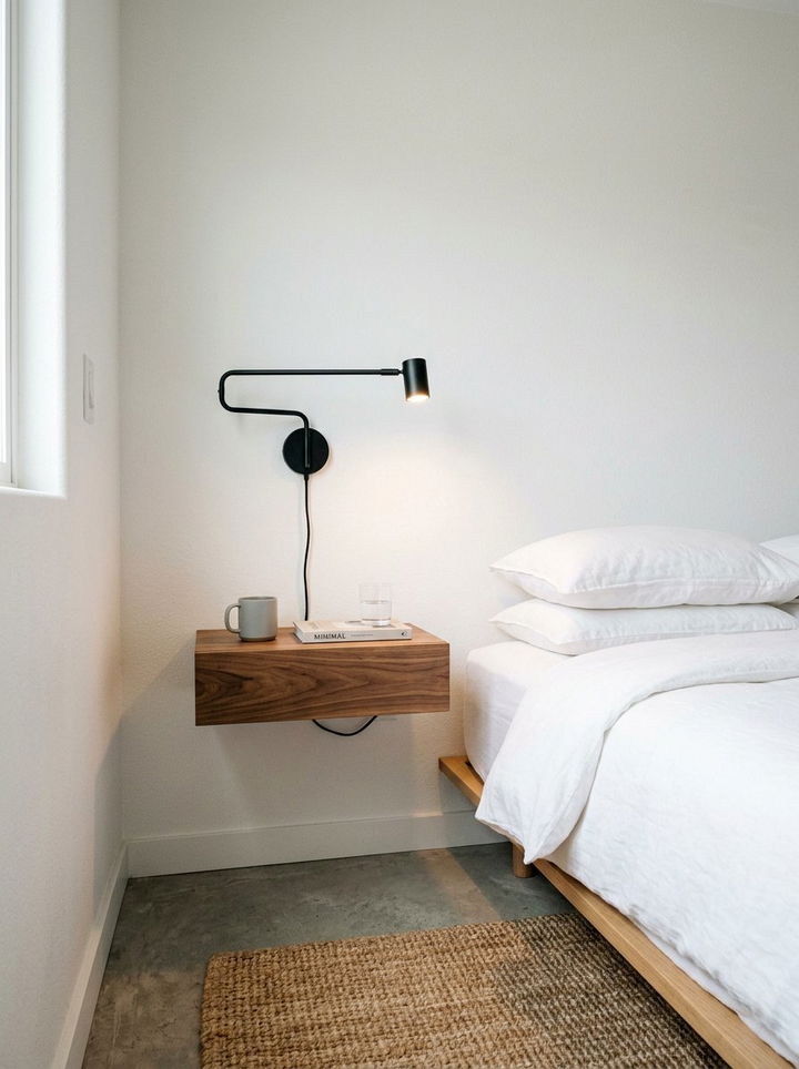 Floating Nightstand - 30 small bedroom ideas