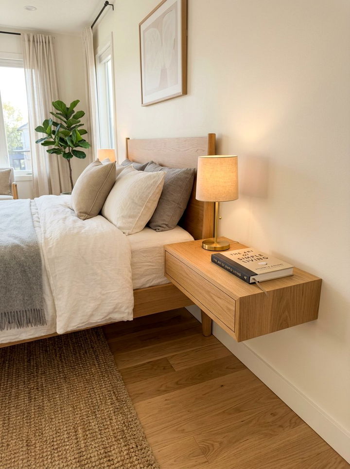 Floating Nightstand Decor - 30 insomnia bedroom ideas