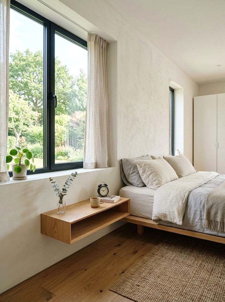 Floating Nightstand Near Window - 30 bedroom floating nightstands