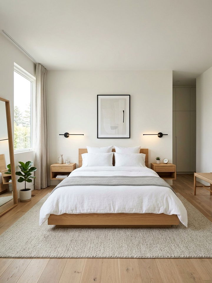 Floating Nightstand With Sconces - 30 bedroom statement piece ideas