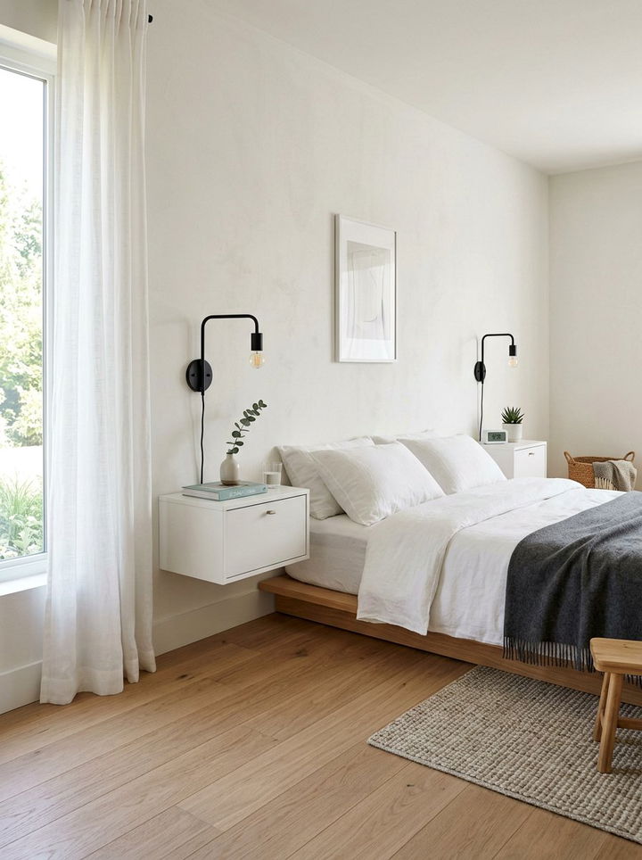 Floating Nightstands - 30 bedroom clever storage ideas