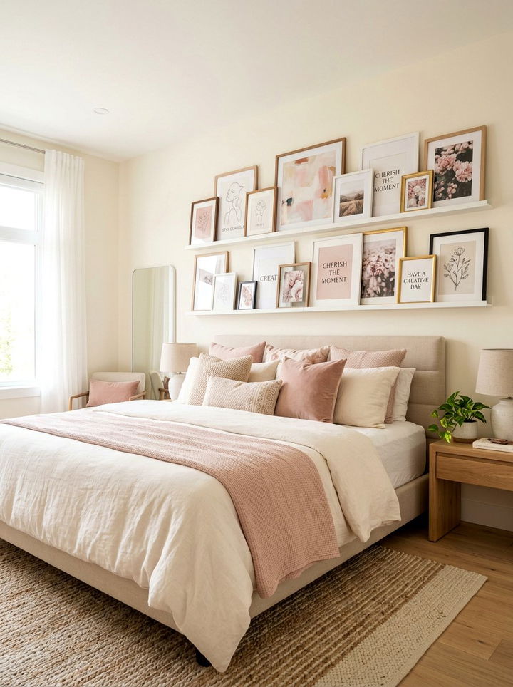 Floating Picture Ledge - 30 bedroom floating shelves