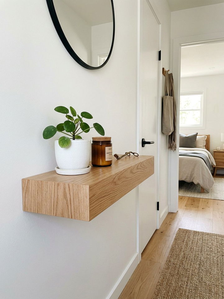 Floating Shelf - 30 bedroom entryway ideas