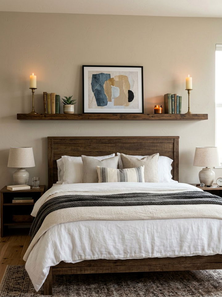 Floating Shelf Above Bed - 30 bedroom floating shelves