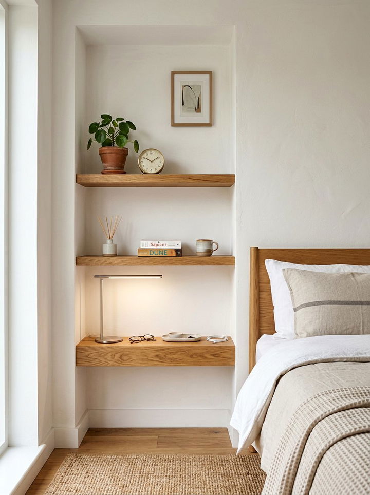 Floating Shelf Alcove - 30 bedroom alcove ideas