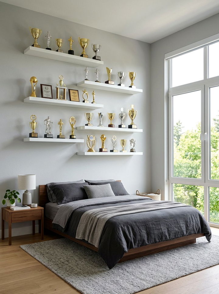 Floating Shelf Award Display - 30 bedroom award display ideas