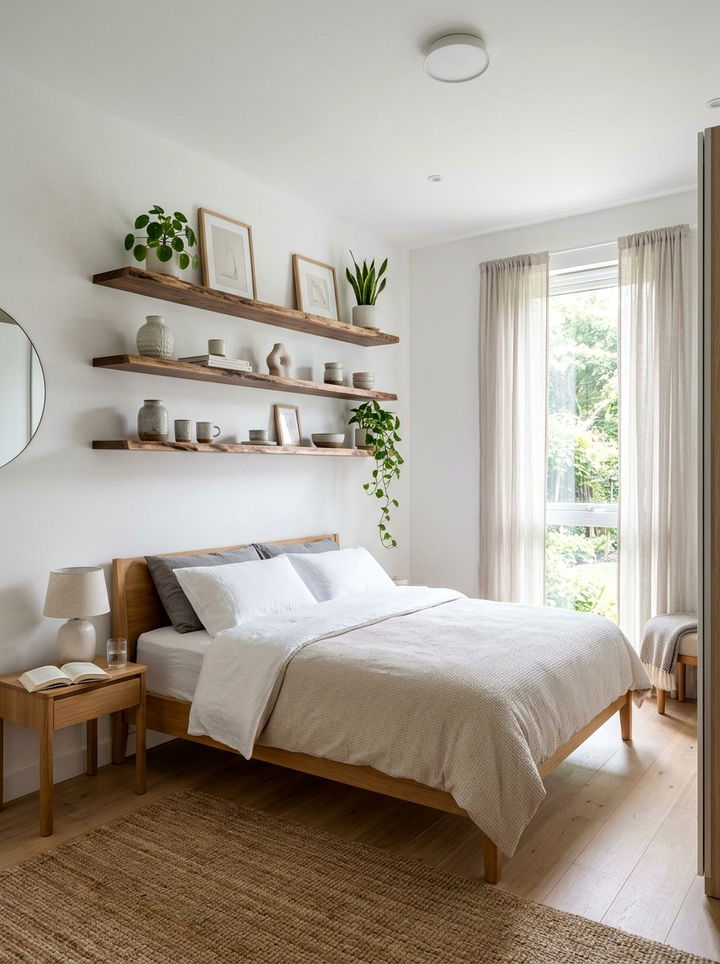 Floating Shelf Bedroom - 30 earthy bedroom ideas