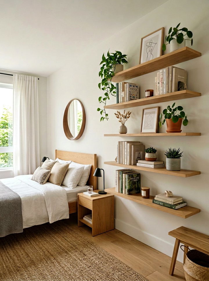 Floating Shelf Bedroom - 30 affordable bedroom ideas