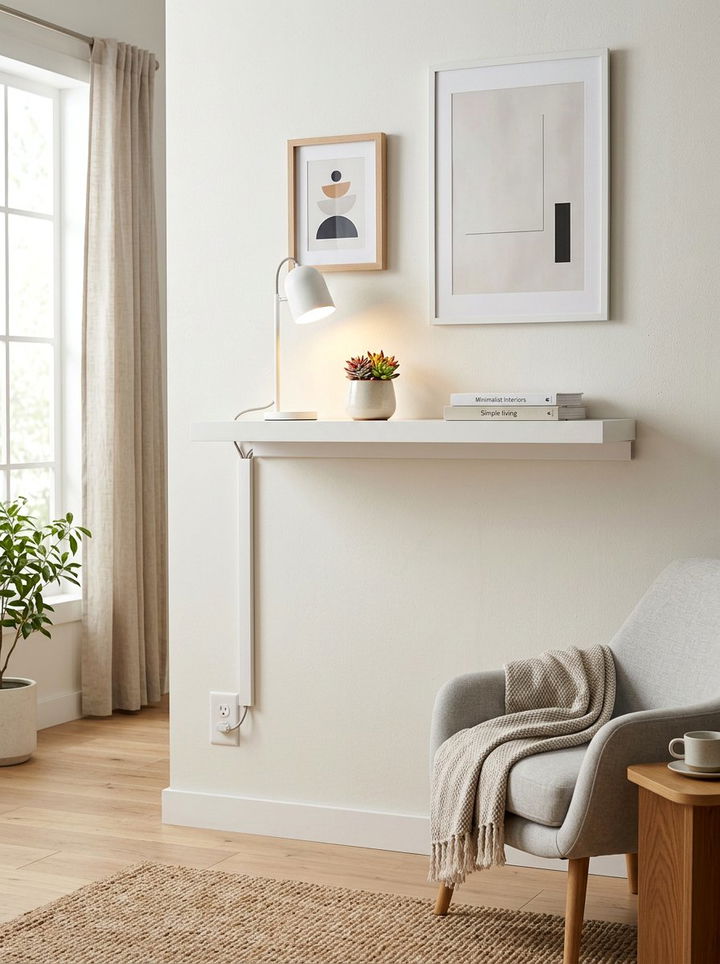 Floating Shelf Cable Management - 30 bedroom cable organizers