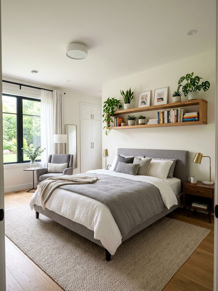 Floating Shelf Display - 30 bedroom backsplash ideas