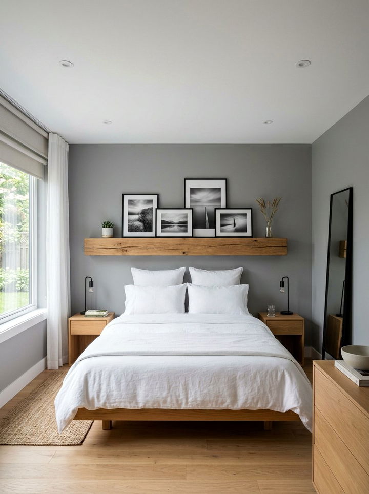 Floating Shelf Headboard Bedroom - 30 bedroom DIY headboard ideas