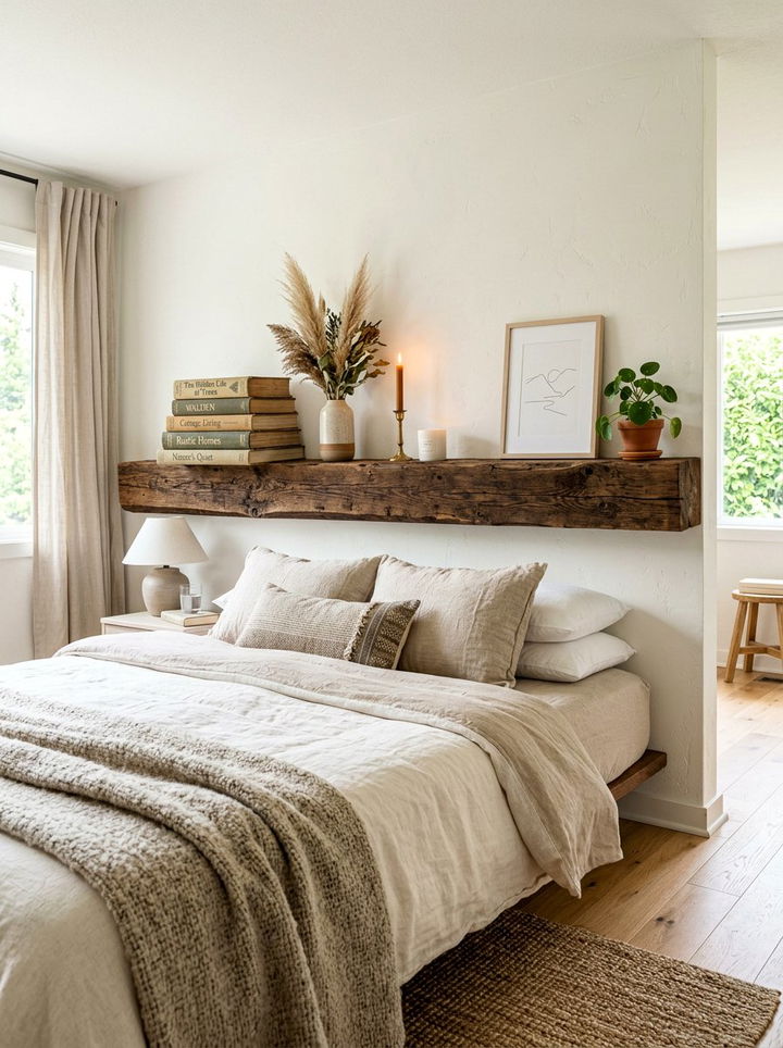 Floating Shelf Headboard - 30 bedroom floating headboard ideas