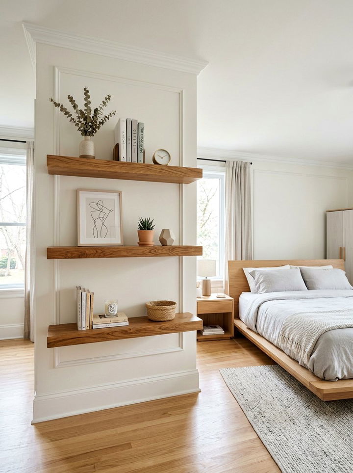 Floating Shelf Trim - 30 bedroom trim ideas