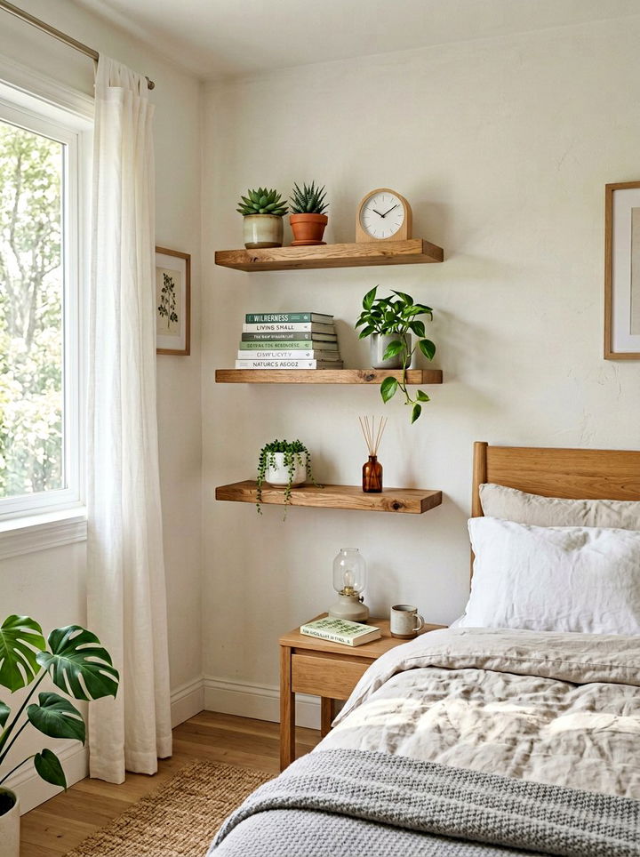 Floating Shelves - 30 low cost bedroom ideas