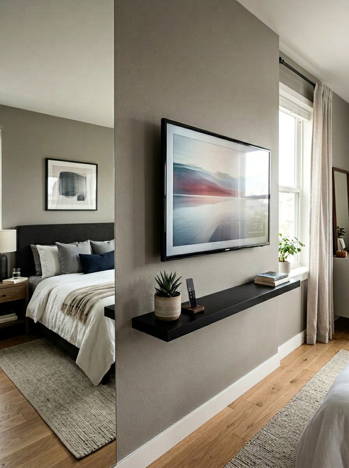 Floating TV Shelf - 30 bedroom floating shelves