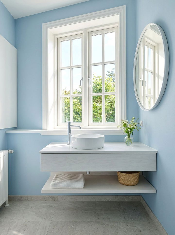 Floating Vanity Under Window - 30 bedroom floating vanity ideas