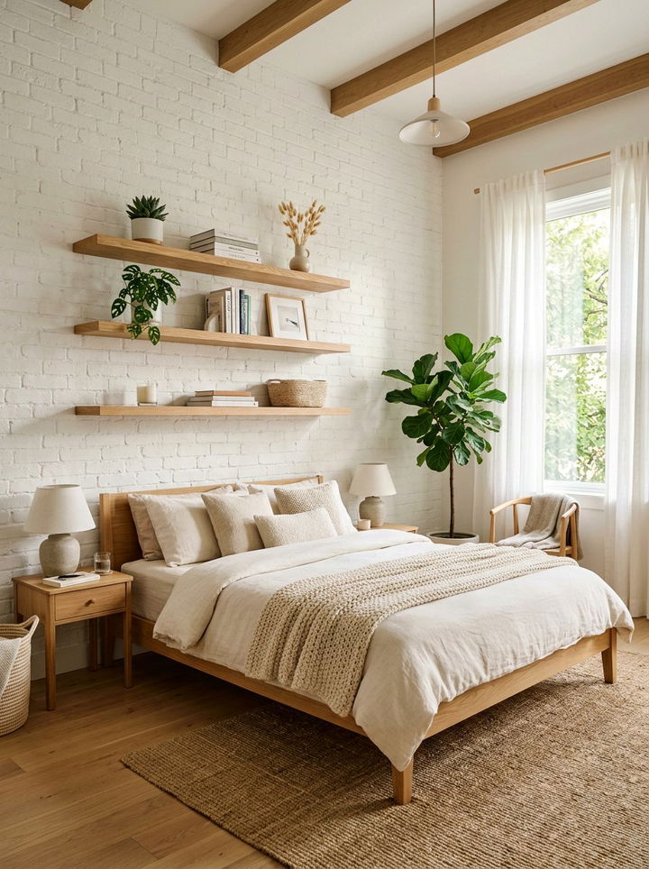 Floating Wall Shelf - 30 bedroom creative storage ideas