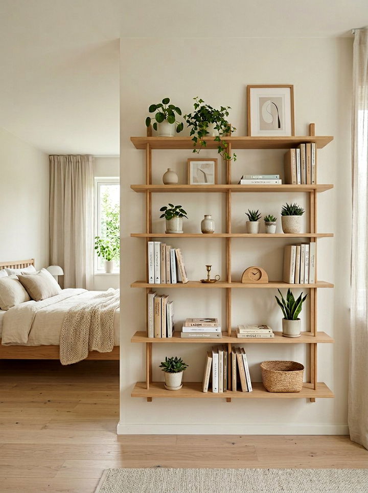 Floating Wall Shelf - 30 bedroom storage tips