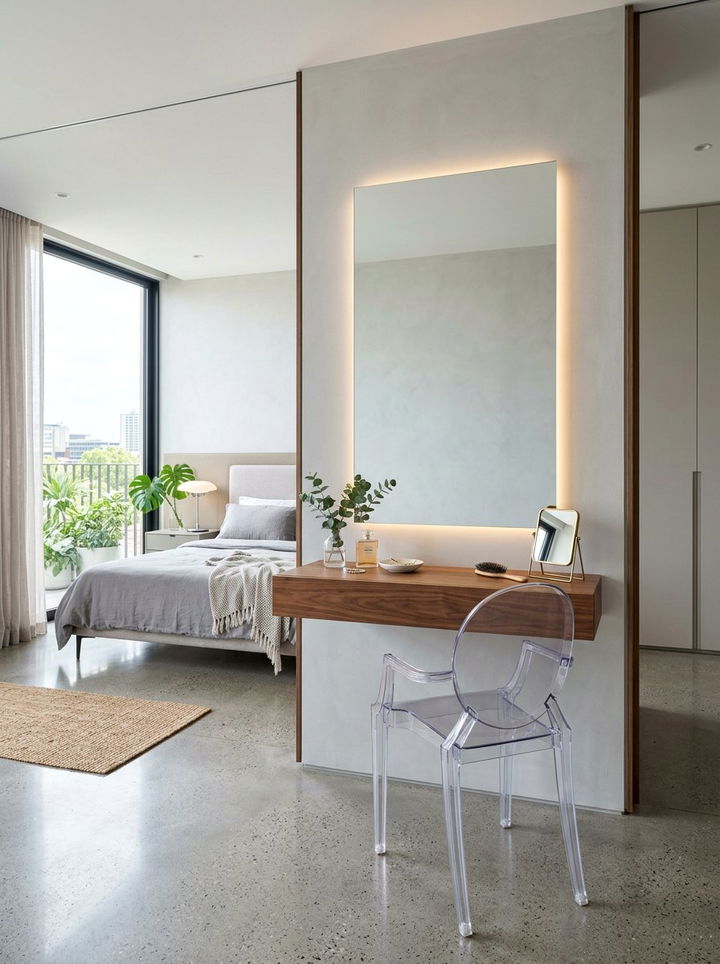 Floating Wall Vanity Table - 30 bedroom vanity tables