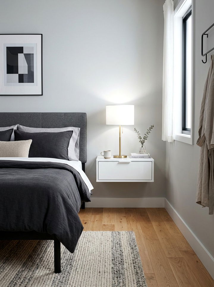 Floating White Drawer - 30 bedroom narrow nightstands