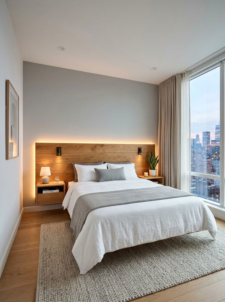 Floating Wood Headboard - 30 bedroom wooden headboards