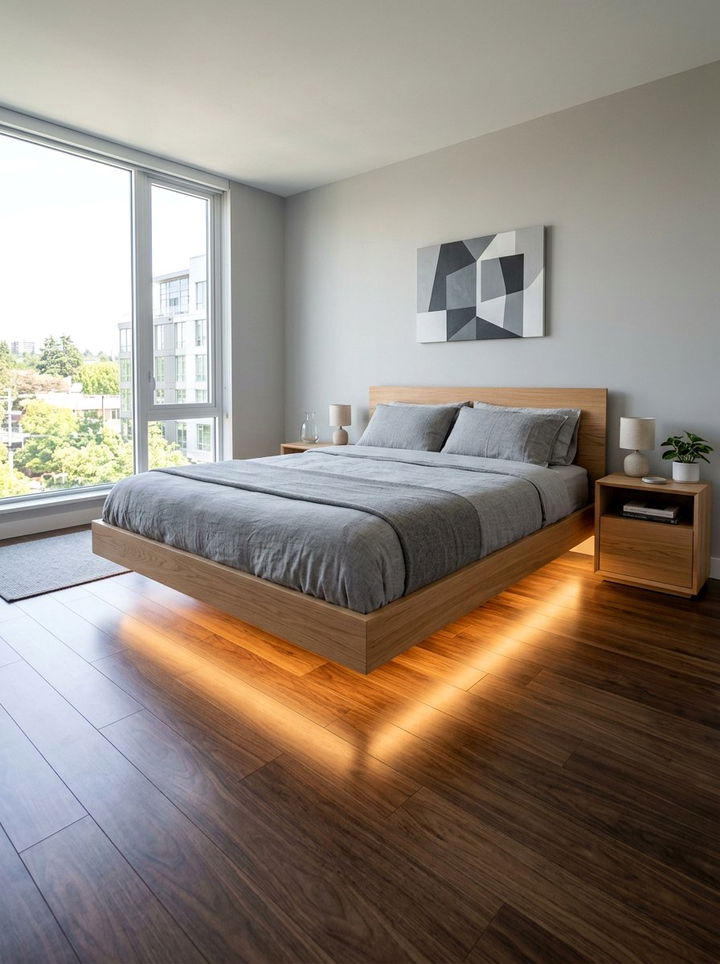 Floating bed frame - 30 bedroom bed frames