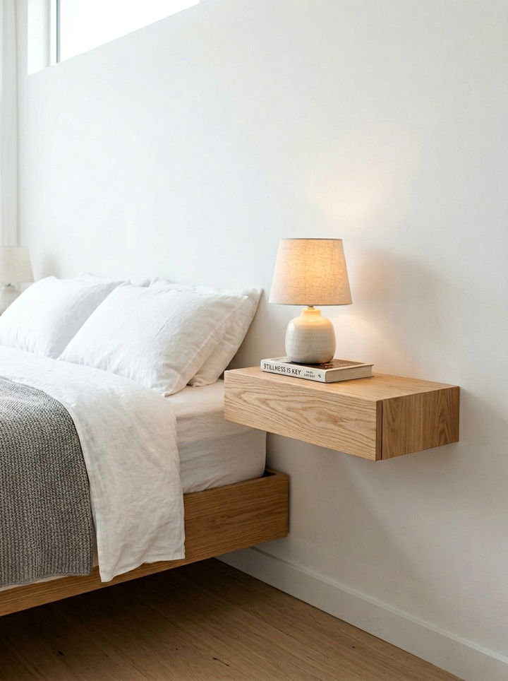 Floating bedside table - 30 Danish bedroom ideas