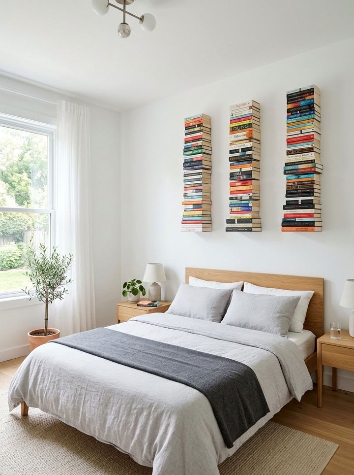Floating bookshelf - 30 bedroom book displays