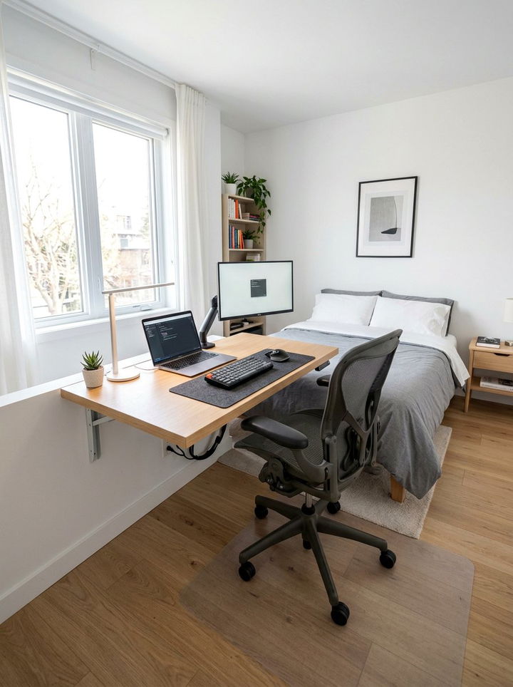 Floating desk for bedroom - 30 dust-free bedroom ideas