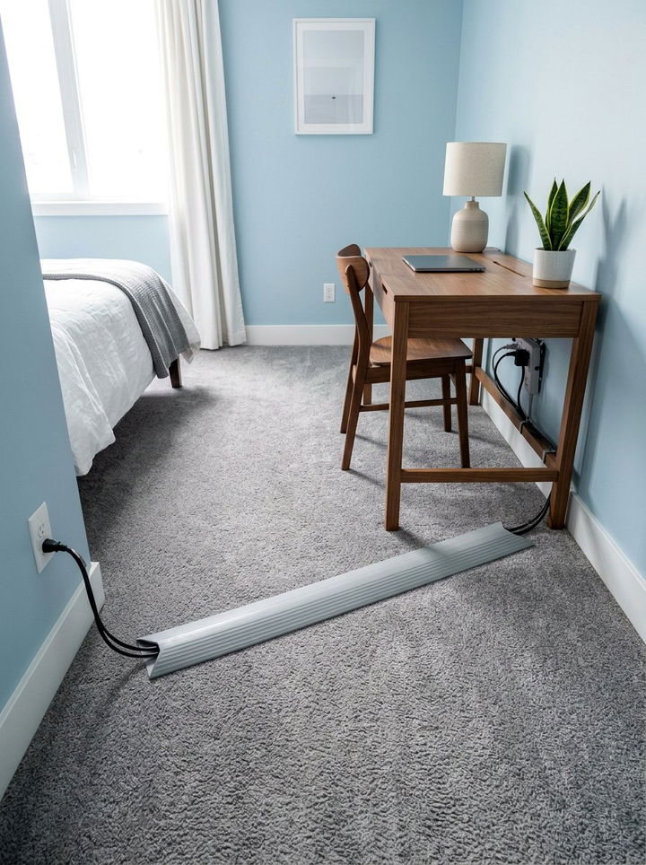 Floor Cord Protector Cover - 30 bedroom cable organizers