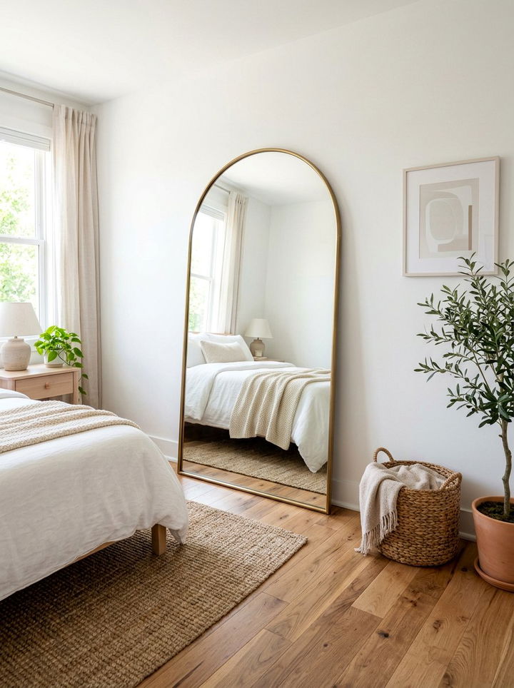 Floor Mirror Placement - 30 low ceiling bedroom ideas