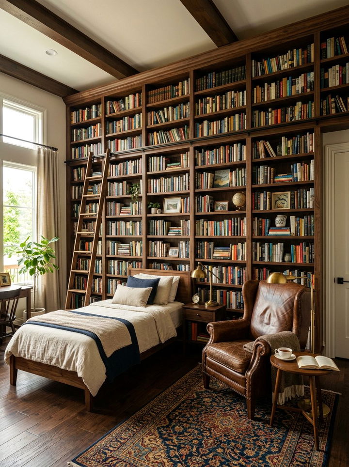 Floor To Ceiling Bookshelf Bedroom - 30 high ceiling bedroom ideas
