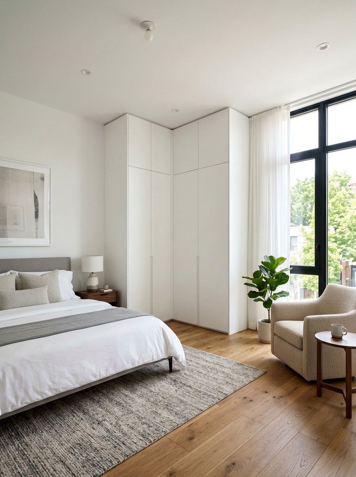 Floor To Ceiling Corner Cabinet - 30 bedroom corner storage ideas