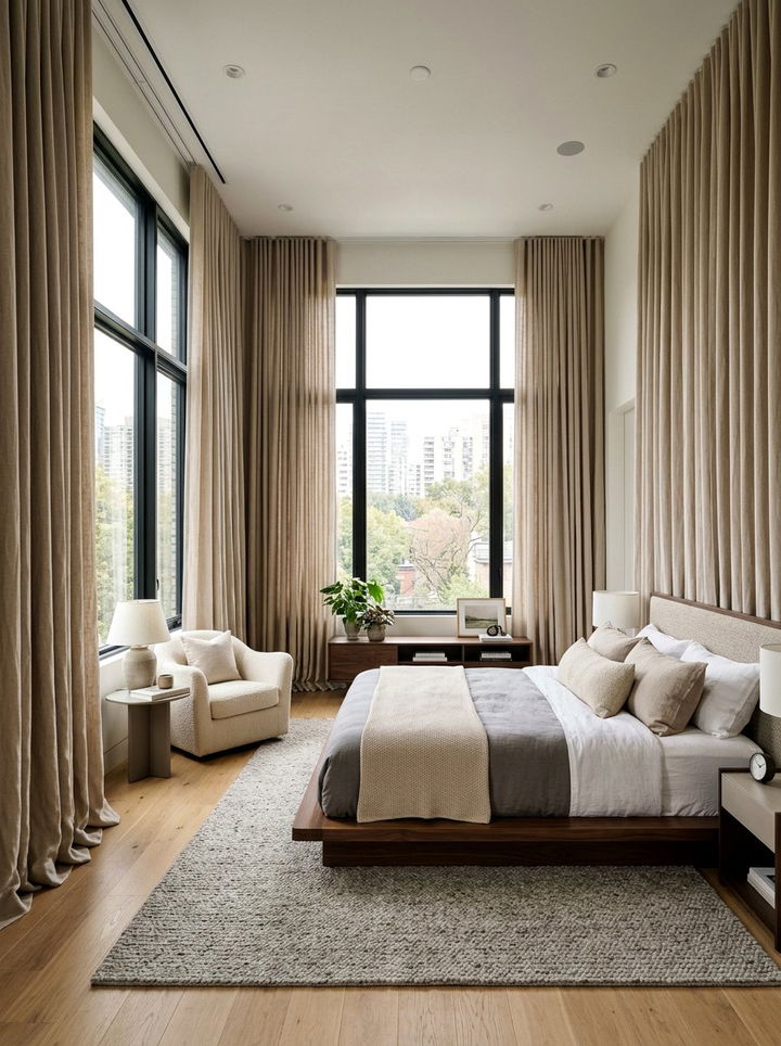 Floor To Ceiling Curtains - 30 romantic bedroom ideas