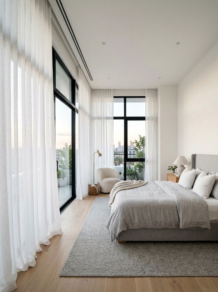 Floor To Ceiling Curtains - 30 small bedroom ideas