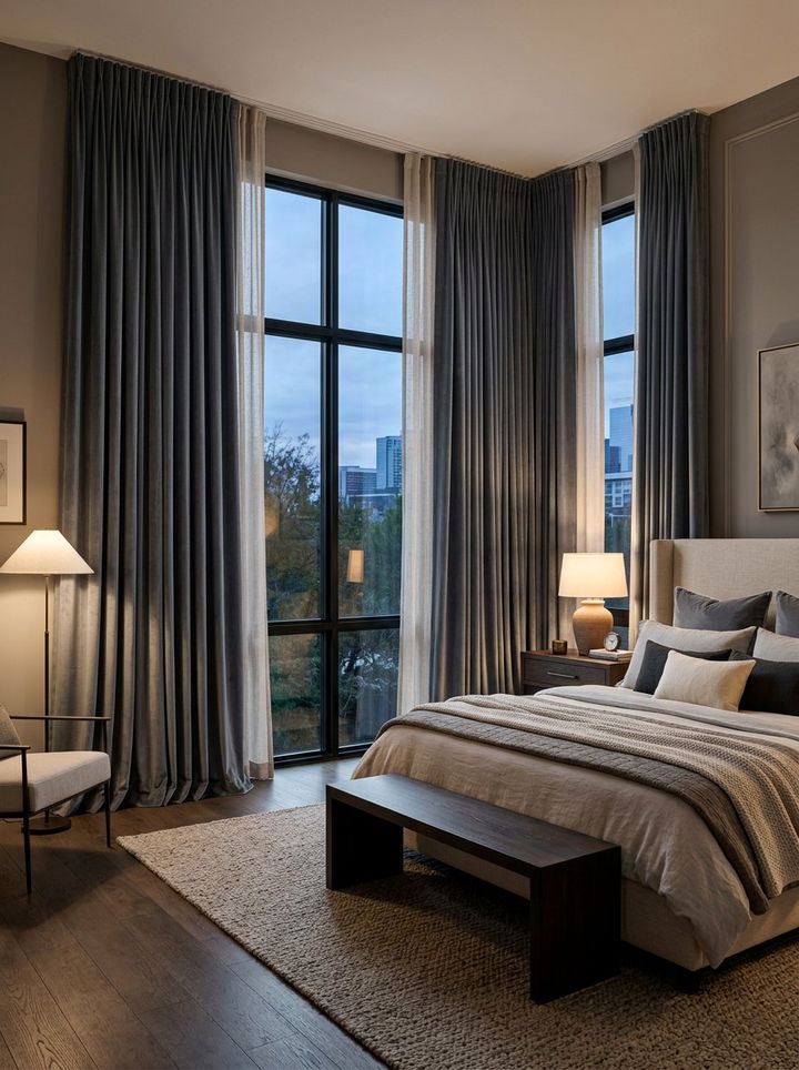 Floor To Ceiling Curtains - 30 plush bedroom ideas