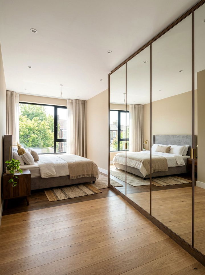 Floor To Ceiling Mirror Wardrobe - 30 bedroom built-in wardrobes