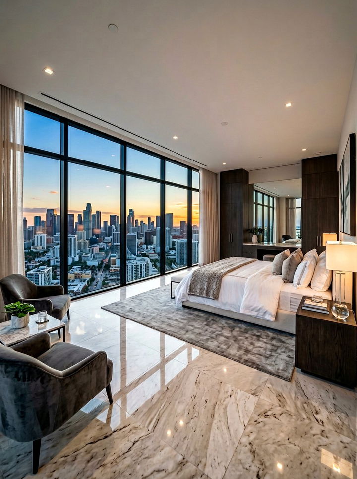 Floor To Ceiling Window Suite - 30 penthouse bedroom ideas