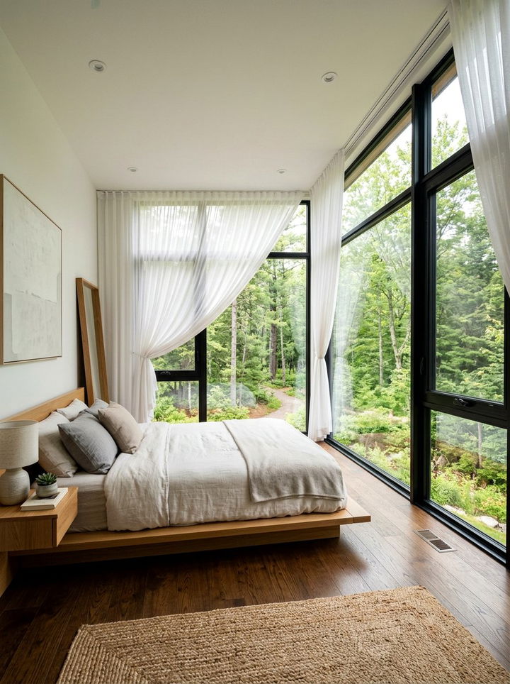 Floor To Ceiling Window View - 30 bedroom focal point ideas