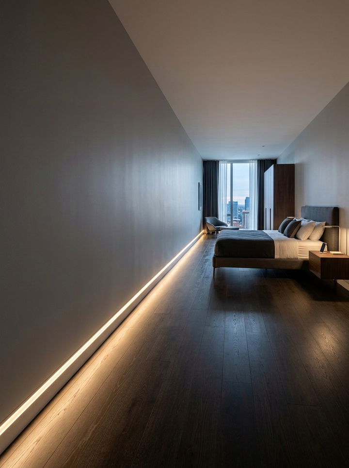 Floor Trim LED - 30 bedroom LED lighting ideas
