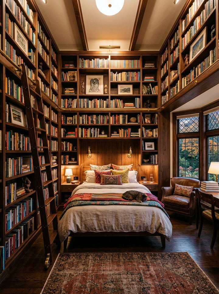 Floor to ceiling bookcase - 30 bespoke bedroom ideas