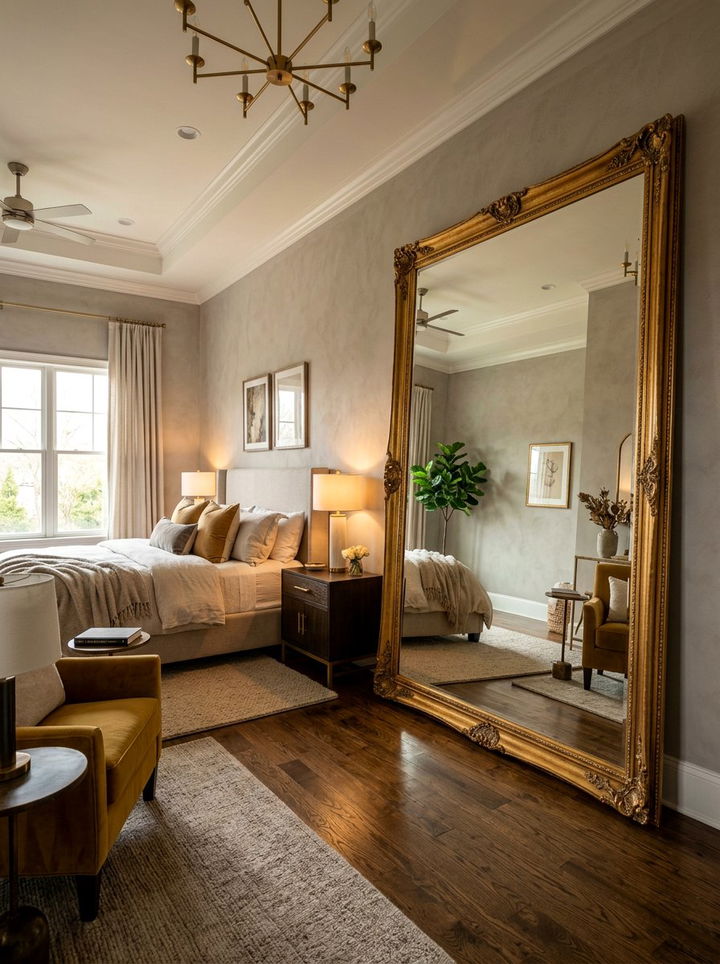 Floor to ceiling mirror bedroom - 30 glam bedroom ideas