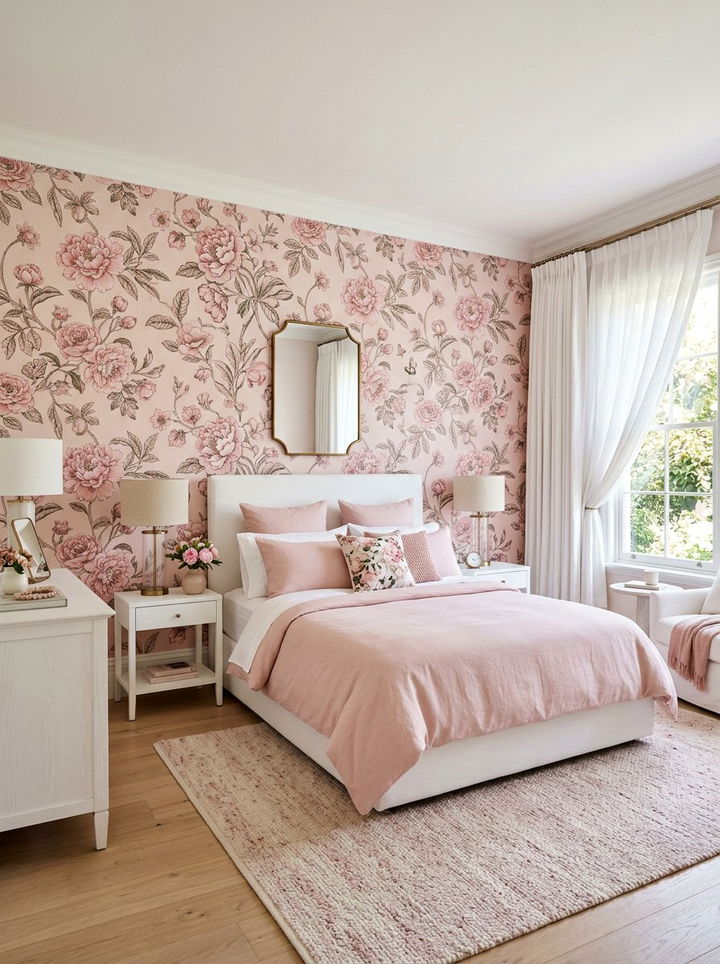 Floral Blush Bedroom - 30 blush bedroom ideas