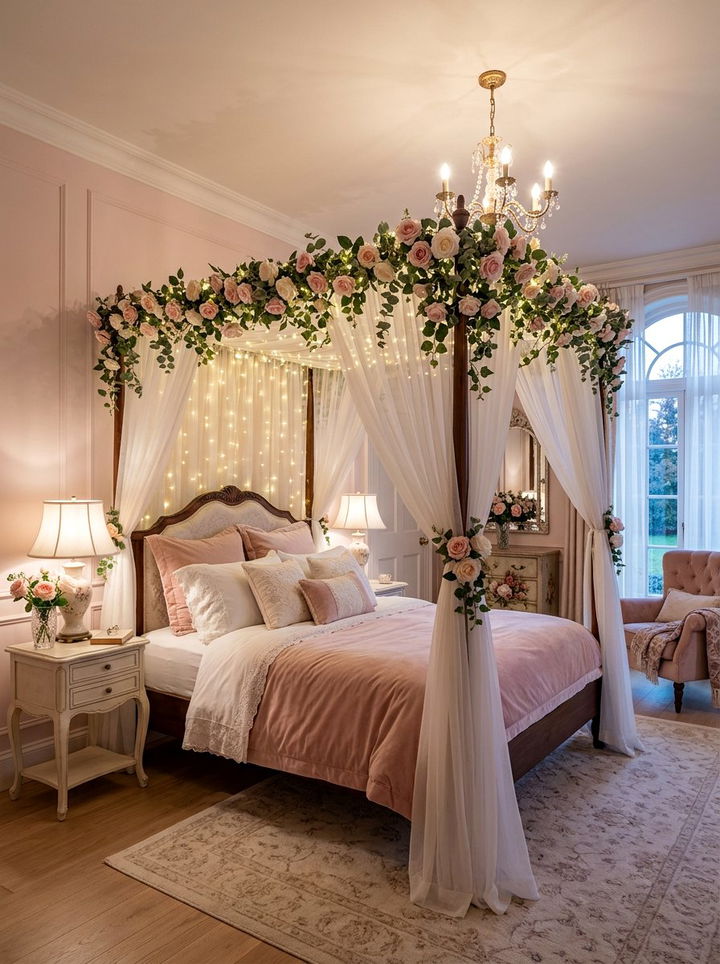 Floral Canopy Bedroom - 30 garden themed bedroom ideas
