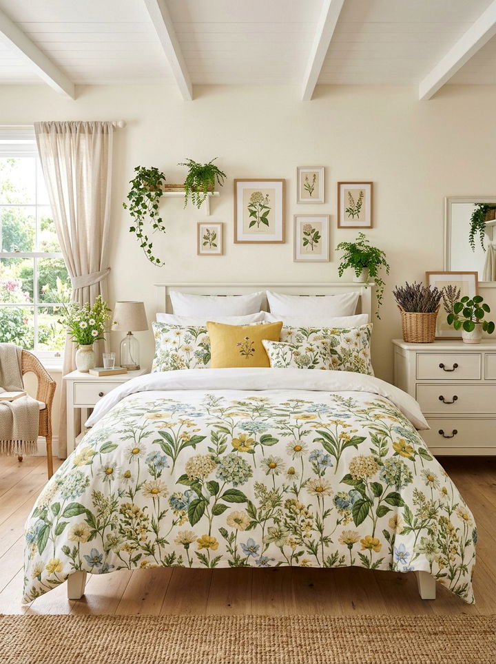 Floral Cotton Comforter - 30 cotton bedroom ideas