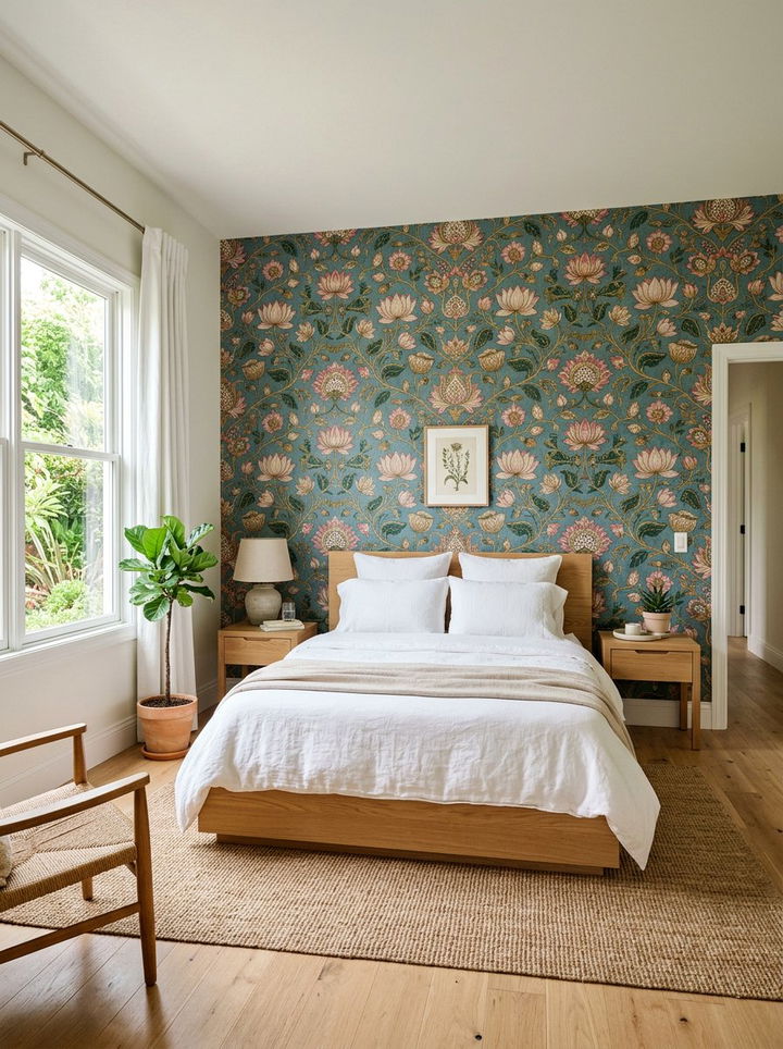 Floral Indian Wallpaper - 30 Indian bedroom ideas