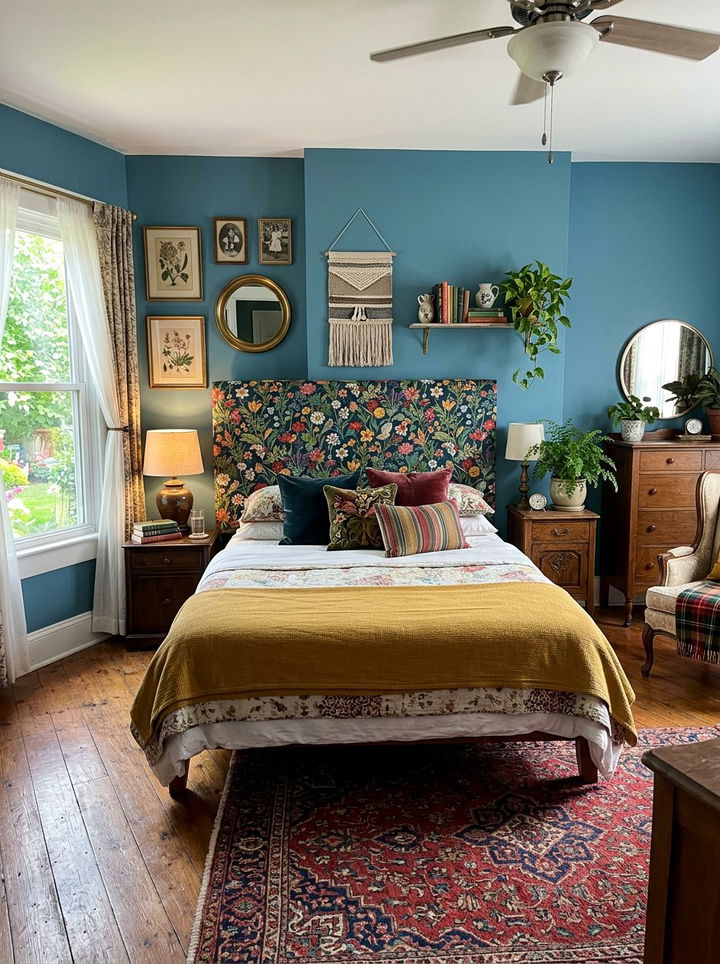 Floral Padded Headboard - 30 bedroom padded headboards