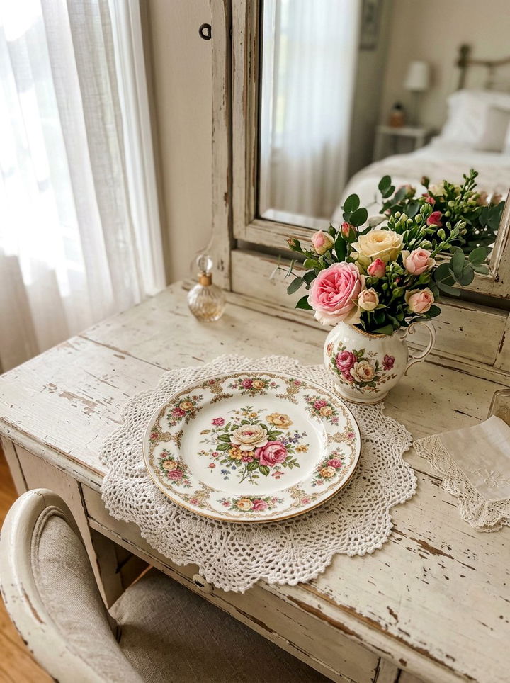 Floral Pattern Plate - 30 bedroom trinket dishes
