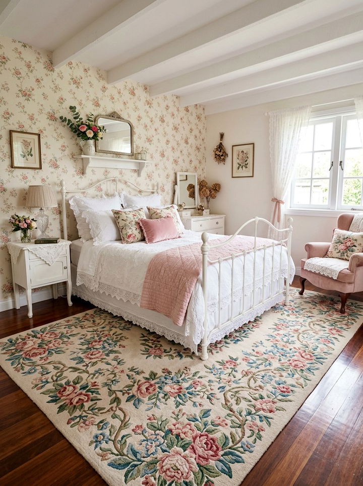 Floral Print Bedroom Rug - 30 bedroom area rugs