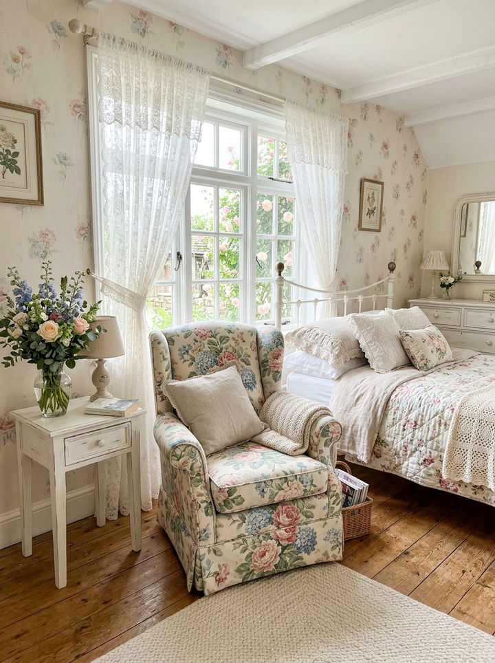 Floral Print Chair - 30 bedroom accent chairs